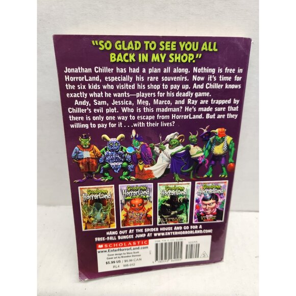 Goosebumps Horrorland "The Horror At Chiller House" By R.L. Stine Paperback 2011 - Picture 2 of 8